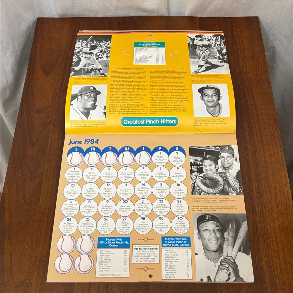 Vintage 1984 Macmillan baseball calendar